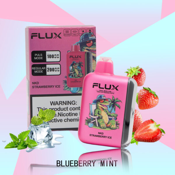 f6e130709722d7fd640bf36f370b56bb FLUX NKD STRAWBERRY ICE 20000 PUFFS - Tobacco Product